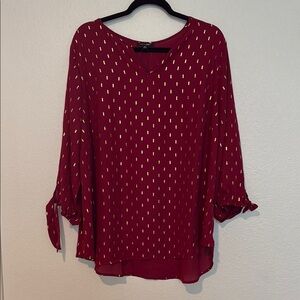 Papermoon Burgundy Blouse with Gold Bars